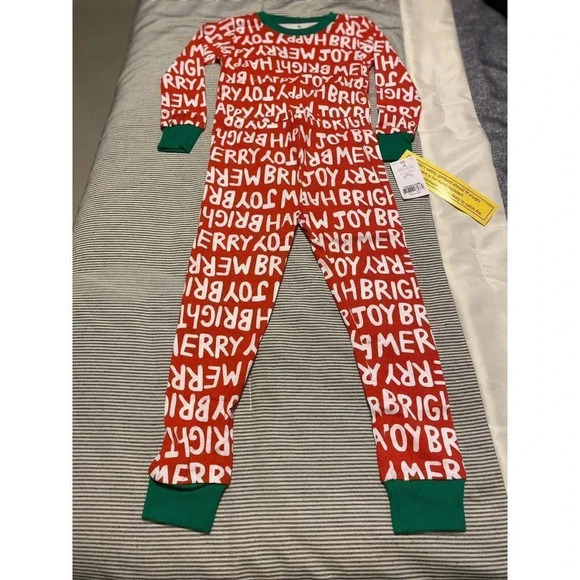 CHRISTMAS HAPPY JOY BRIGHT MERRY CARTERS 2 PIECE PAJAMA SET SIZE 4T NWT - Picture 4 of 7